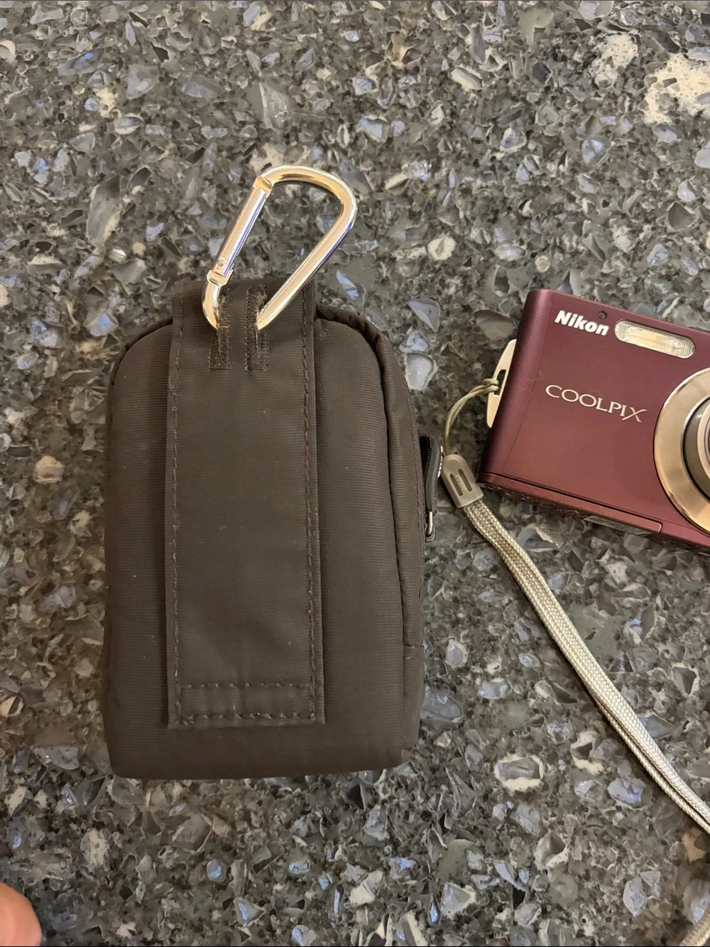 Nikon COOLPIX Compact Digital Camera - Burgundy with Wrist Strap and Memory Card
